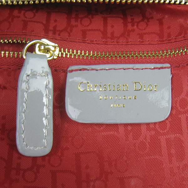 Christian Dior 1886 Patent Leather Shoulder Bag-Gray